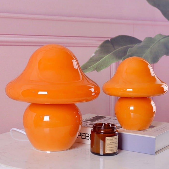 USB 포트가 있는 바우하우스 스타일 버섯 유리 테이블 램프 - 1개 구매 시 1 + 1 무료