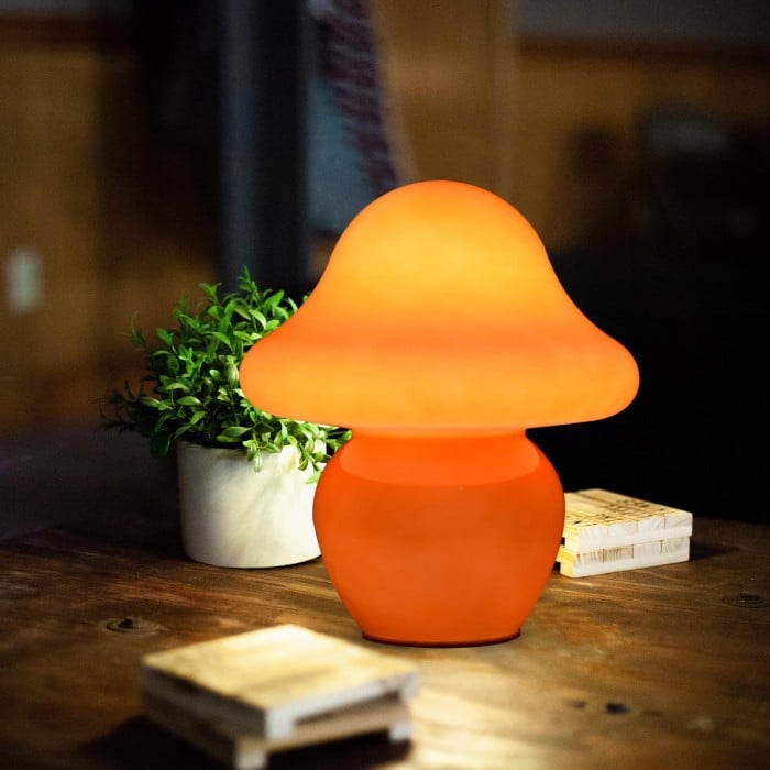 USB 포트가 있는 바우하우스 스타일 버섯 유리 테이블 램프 - 1개 구매 시 1 + 1 무료