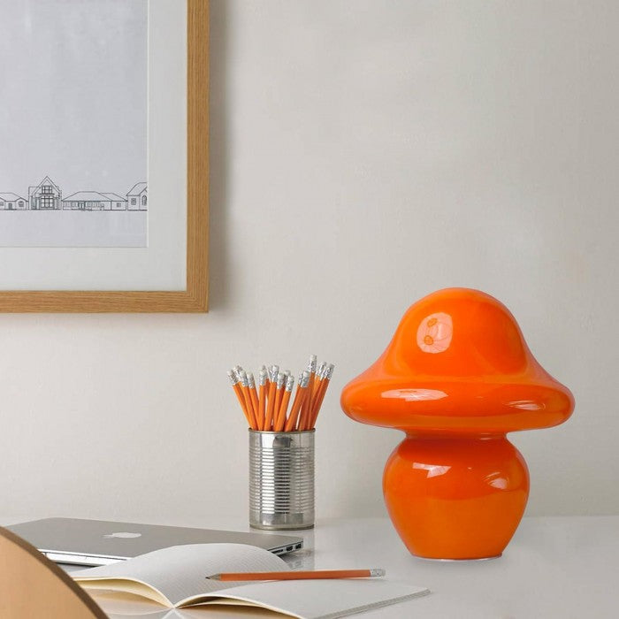 USB 포트가 있는 바우하우스 스타일 버섯 유리 테이블 램프 - 1개 구매 시 1 + 1 무료