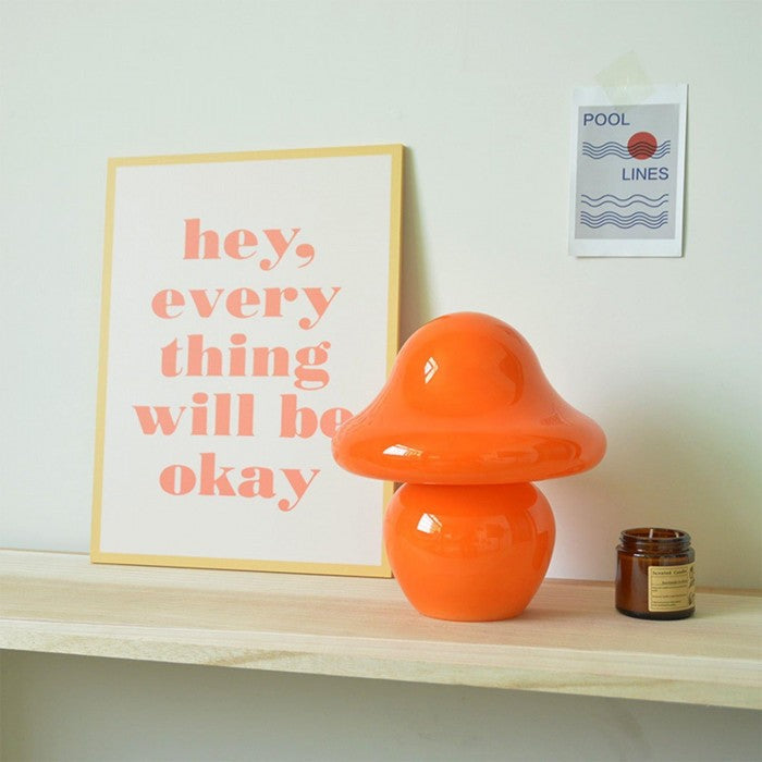 USB 포트가 있는 바우하우스 스타일 버섯 유리 테이블 램프 - 1개 구매 시 1 + 1 무료