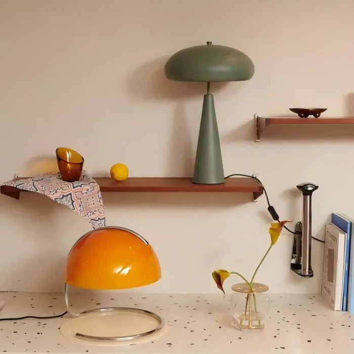 레트로 바우하우스 스타일 푸딩 유리 테이블 램프 |1 + 1 무료