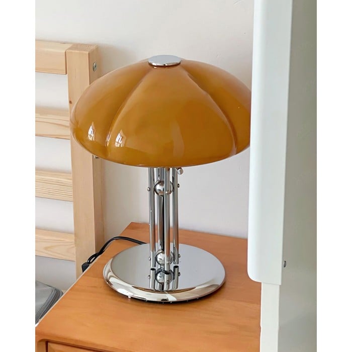 레트로 바우하우스 머쉬룸 유리 테이블 램프 |1 + 1 무료